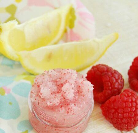 DIY Raspberry Lemonade Sugar Lip Scrub