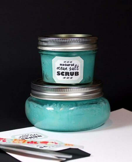 Sea Salt Face and Body Scrub Recipe - 10 Homemade Natural Body Scrubs - DIY