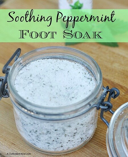 Soothing DIY Peppermint Foot Soak - 10 Natural Homemade Feet Soaks - DIY