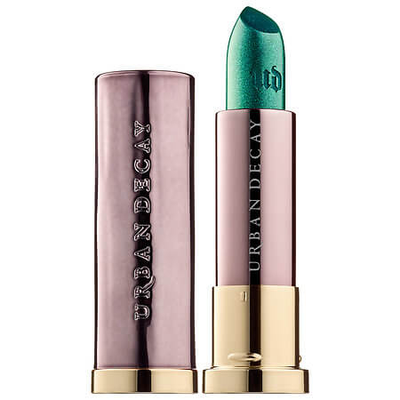Urban Decay Vice Lipstick COLOR Junkie metallic green shimmer with gold micro sparkle - 10 Cool, Bright And Trendy Lipstick Shades - Buy Online